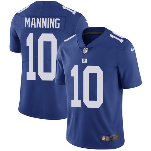 Nike Giants #10 Eli Manning Royal Blue Team Color Men's Stitched NFL Vapor Untouchable Limited Jersey - Click Image to Close